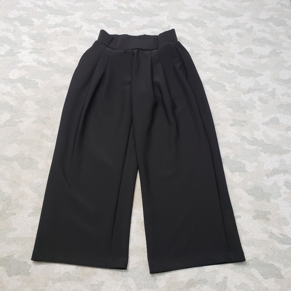 Chrome Riot Pants - Chrome Riot Pants Women Small Black Wide Leg Pleated Pull On